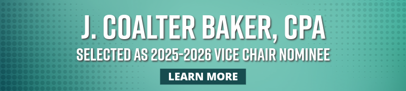J. Coalter Baker, CPA Selected as 2025-2025 Vice Chair Nominee